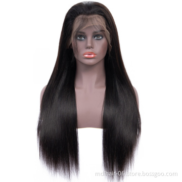 Straight Lace Front Human Hair Wigs Virgin Remy Hair for Black Transparent Brazilian Women 100% No Chemical Process Human Hair